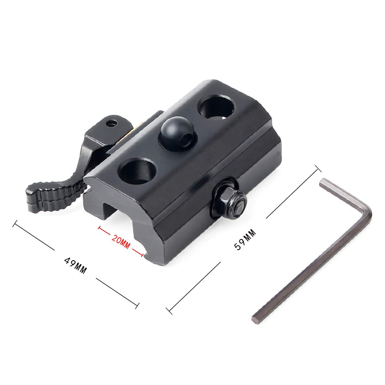 Higoo® Quick Release QR Harris Style Bipod Sling Stud to 20mm Rail Adapter, Fits 20mm Picatinny/Waver Rail Black Matte