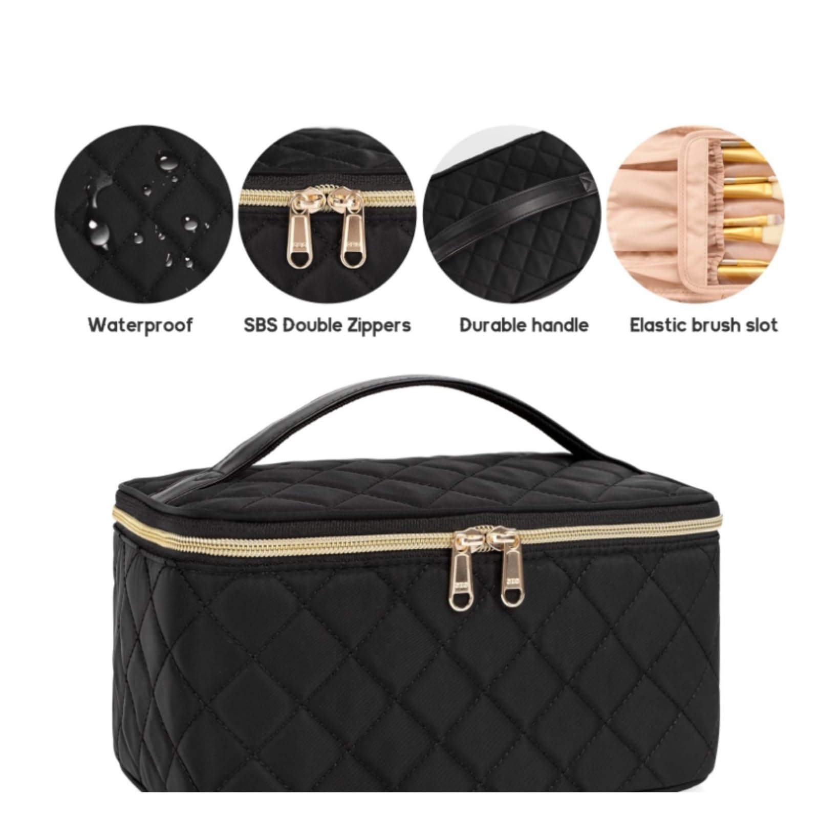 Organizer na Lakier Przenośna Przenośny Organizer Na Kosmetyki Do Paznokci Podróżna Torba(Black)