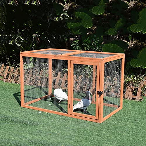 DHYBDZ Geflügelkäfig im Freien, Hühnerstall aus Holz mit Auslauf und abschließbarer Tür, Haustierstall für Garten…