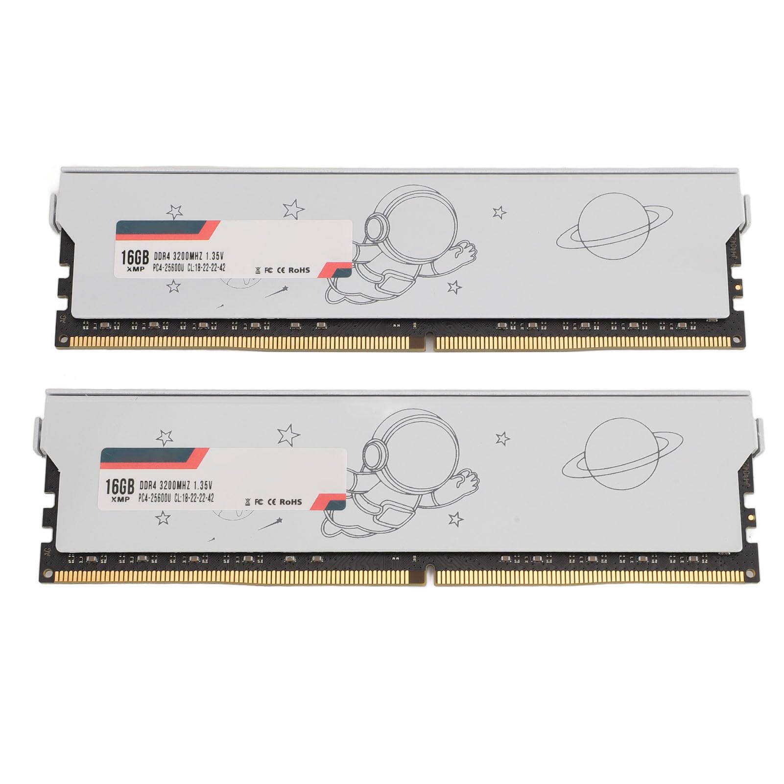 Chiyyak Modulo di Memoria Ad Alta velocità DDR4 RAM XMP per PC da Gioco Desktop 2 unità PCB in Metallo 25600 28800 Larghezza di Banda (DDR4 3200 MHz 32 GB (2x16 GB))