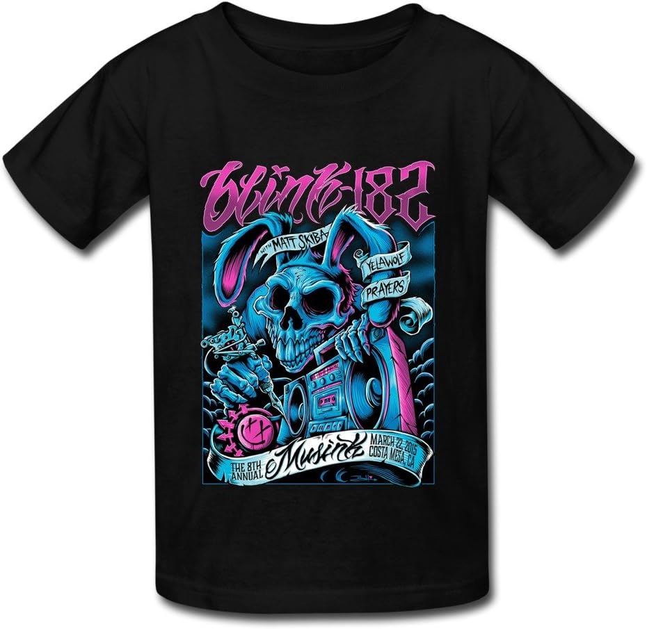 ZJNEW Kid's Blink 182 Brandon Heart Costa Mesa Poster Short Sleeve T Shirt XL