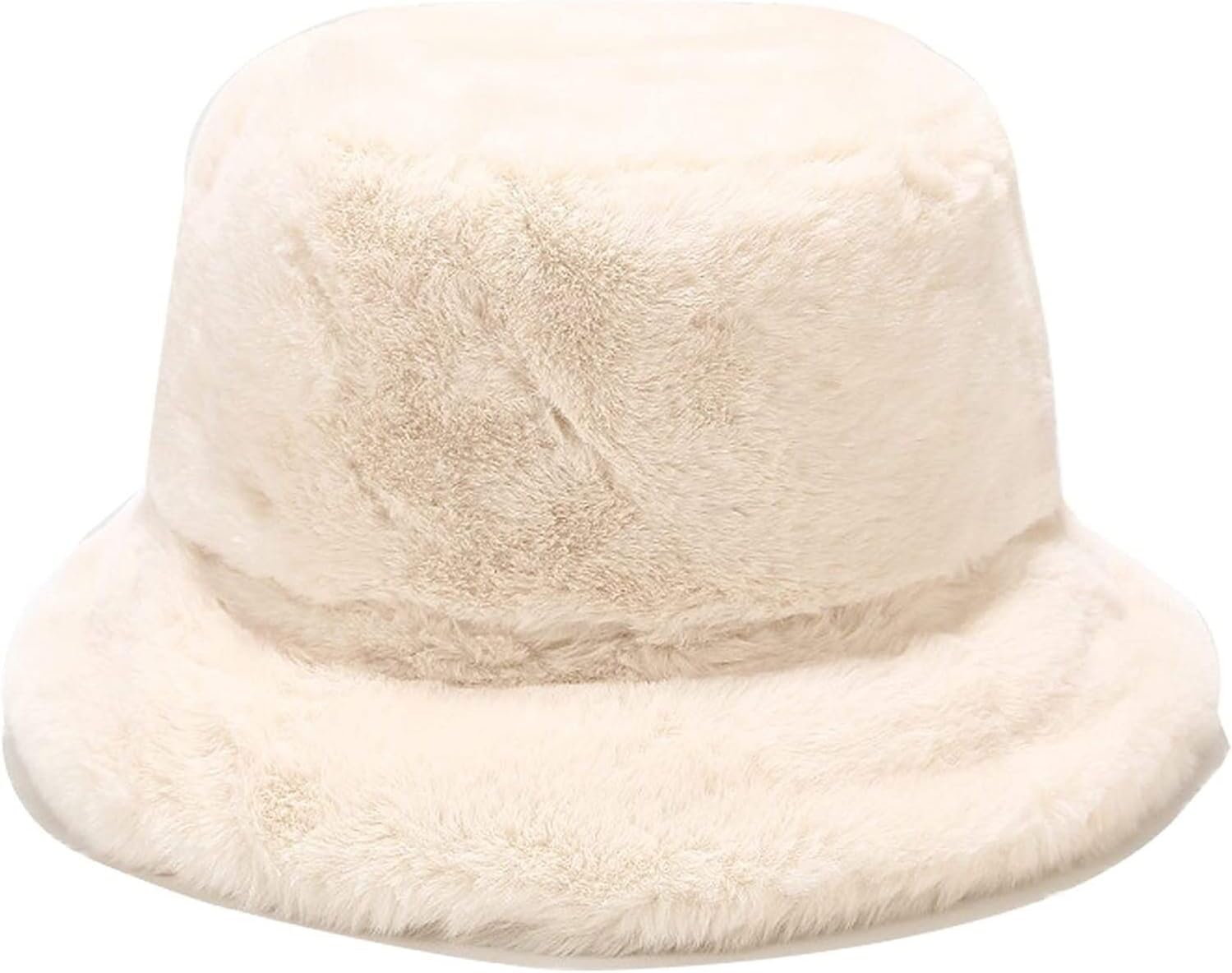 Winter Faux Fur Furry Bucket Hat Fluffy Fuzzy Warm Hat Plush Fisherman Hat for Women Men Teens Girls