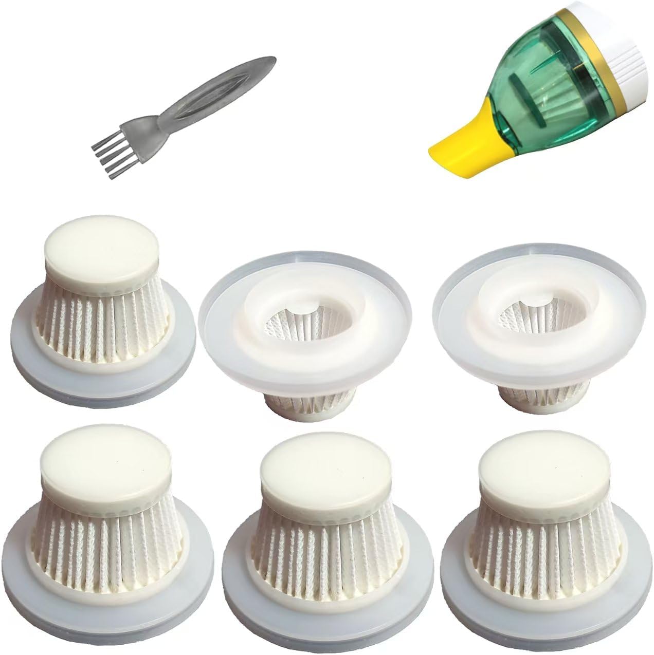 6 Pack Hepa Filters Replacement Compatible with Compact Vacuum Cleaner as Seen on TV. Washable Filters Works on Mini Compact Cordless Vacuum. (Vacuum isn't Included)