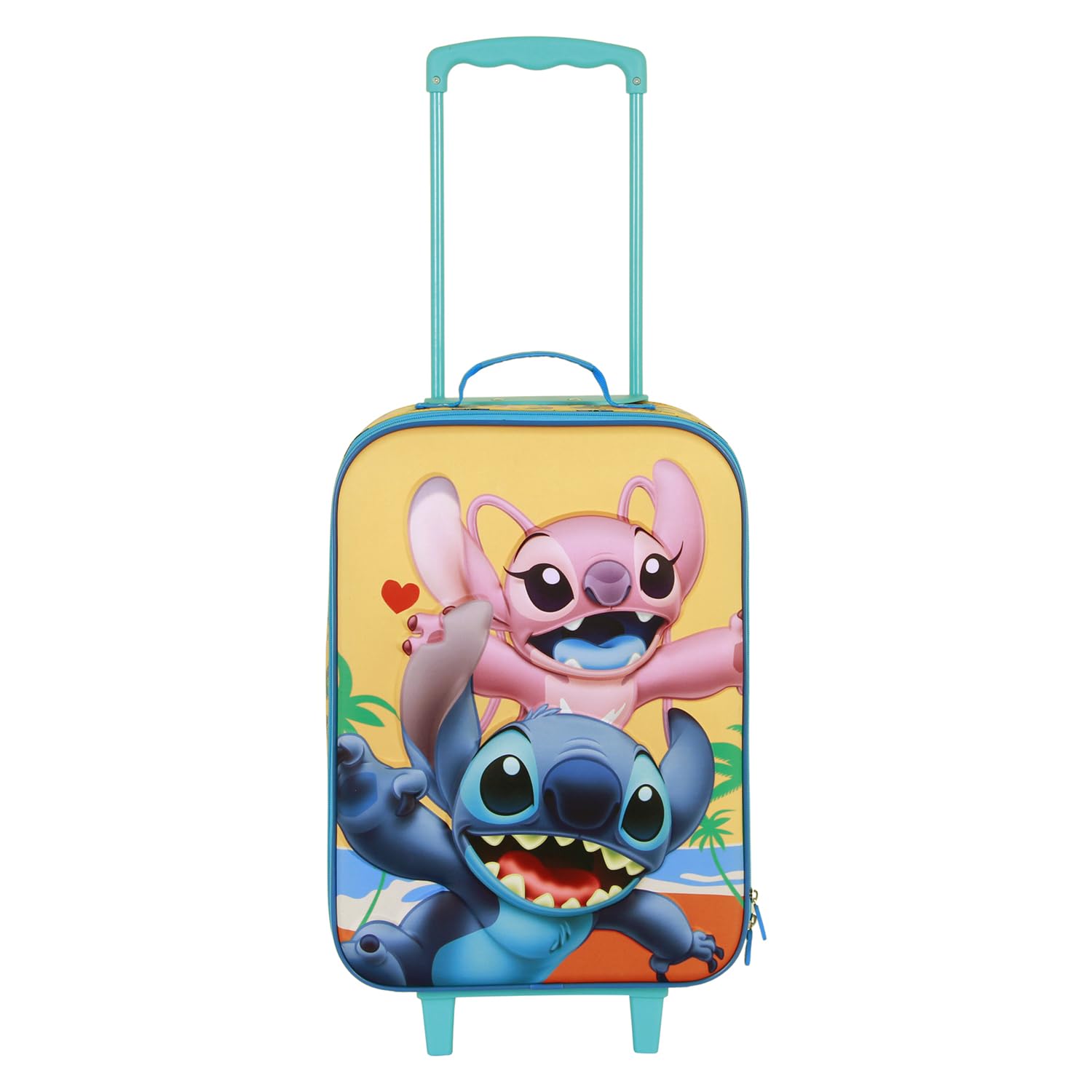Disney Lilo e Stitch Ocean-Valigia Trolley Soft 3D, Blu, 17 x 33 x 52 cm, Capacità 26 L