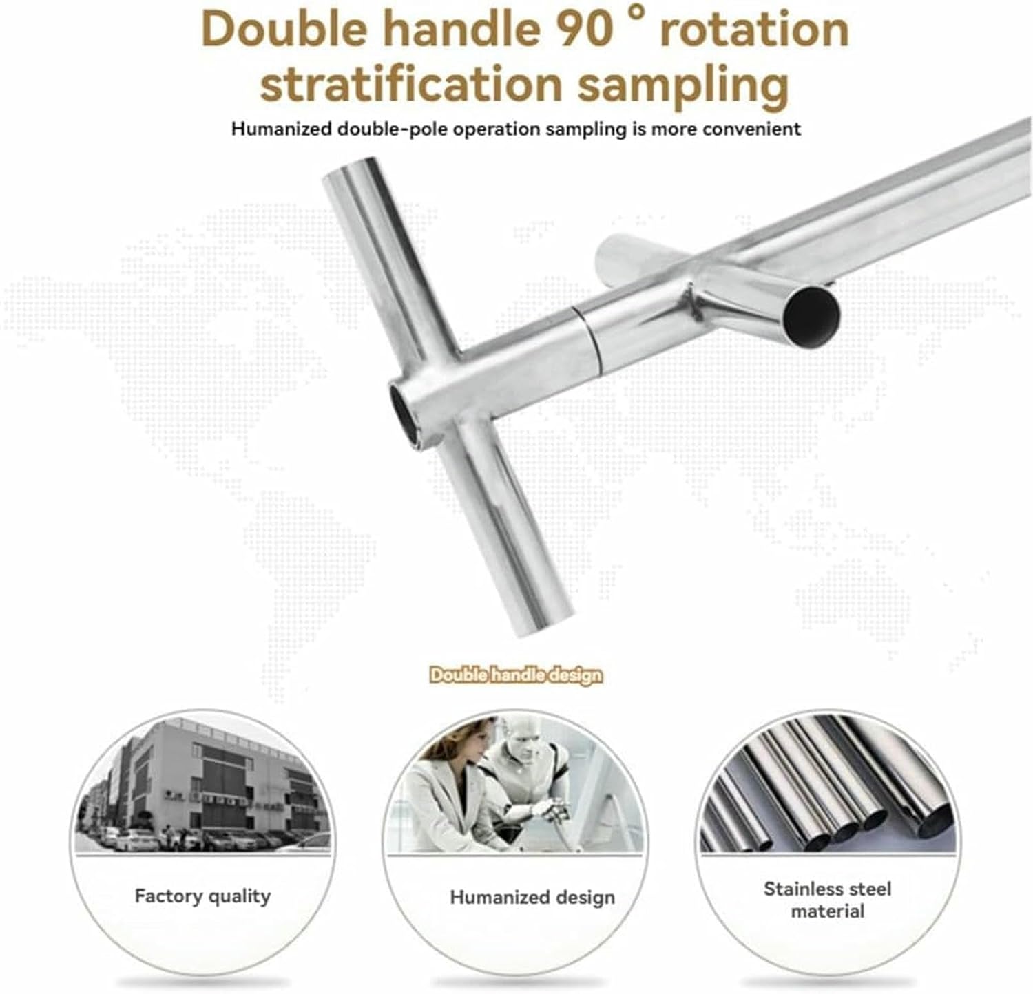 Stainless Steel Solid Sample Probe, Grain Probe Sampler, for Cement and Fertilizer - Durable Thief Sampler for Accurate Solid Sampling