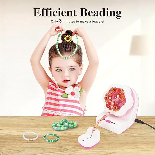 Miniatura 7 de Clay Bead Spinner Eléctrico Spinner de cuentas para la fabricación de joyas, máquina automática para hacer pulseras con cuenco de cuentas y 2
