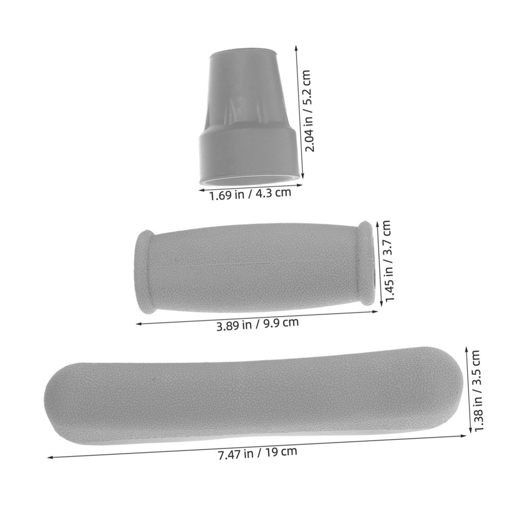 4 Set Kit Accessori per Stampelle con Cuscinetti Ascellari Morbidi Impugnature Ergonomiche Antiscivolo e Puntali in Gomma per Bastoni da Passeggio