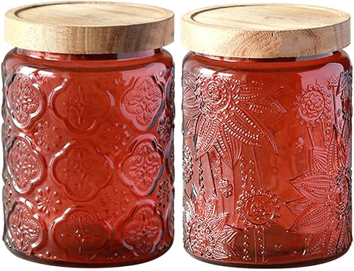 Miniatura 13 de Tarro de cristal con tapa, tarros de almacenamiento de vidrio vintage con tapa hermética, recipiente de café, contenedor de azúcar para encimera de