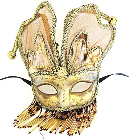 Venetian Mask Masquerade Angel Wings Bronze Mardi Gras Halloween Costume