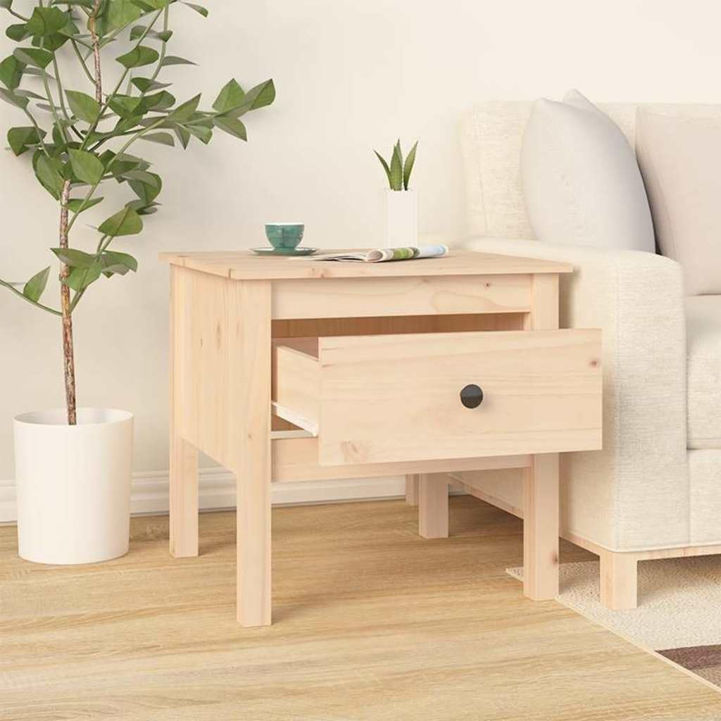 Generisch Table d'appoint 50 x 50 x 49 cm en pin massif avec tiroir