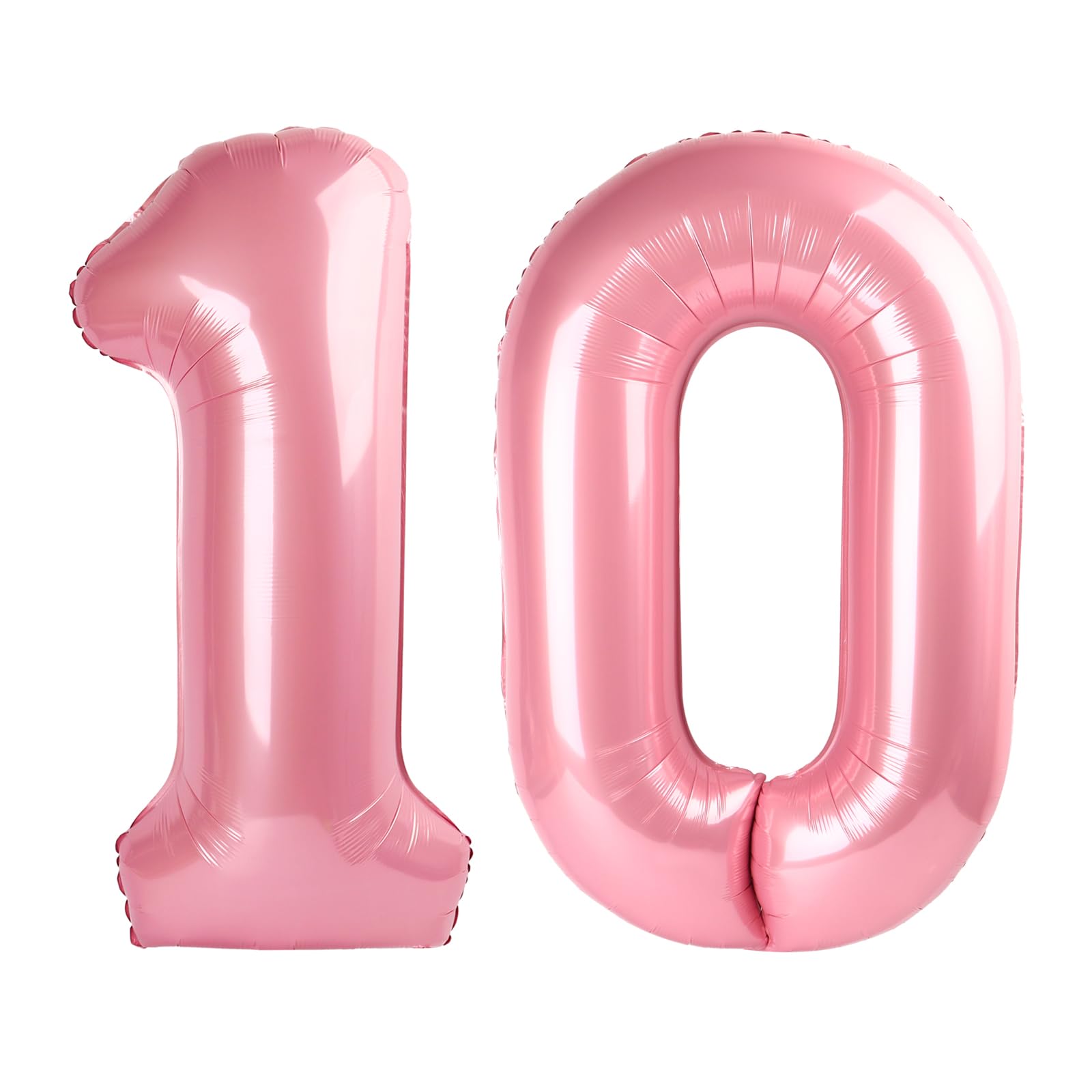 Mluchee Pastel Pink Number 10 Balloon, 40 Inch Big Foil Balloon for 10th Birthday Decorations for Men & Women - main product image