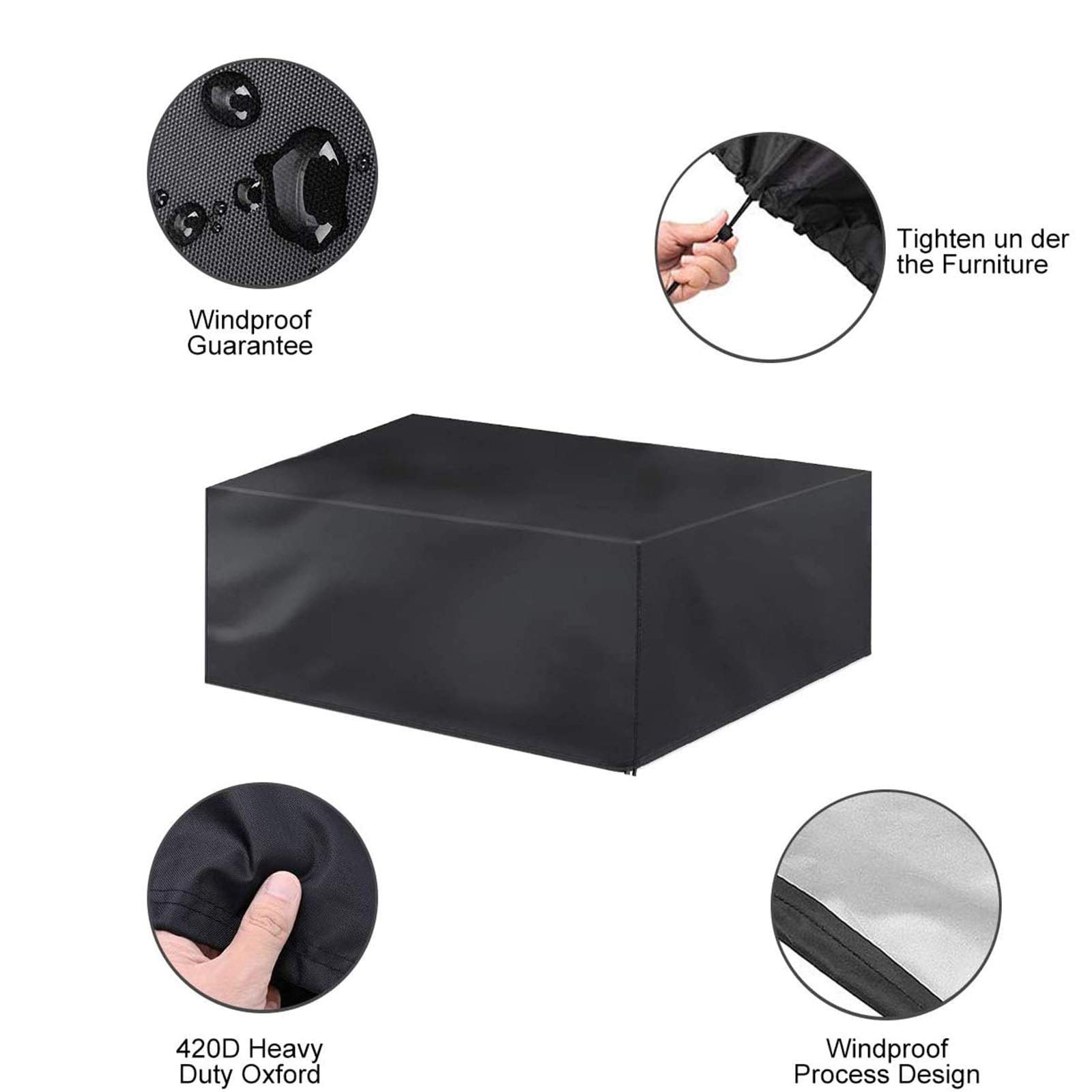 Fodera Protettiva per mobili da Giardino 45x40x25cm, Set di mobili per copriletto da Giardino, Fodera in Tessuto Oxford 420D per Tavolo e Sedia da Esterno