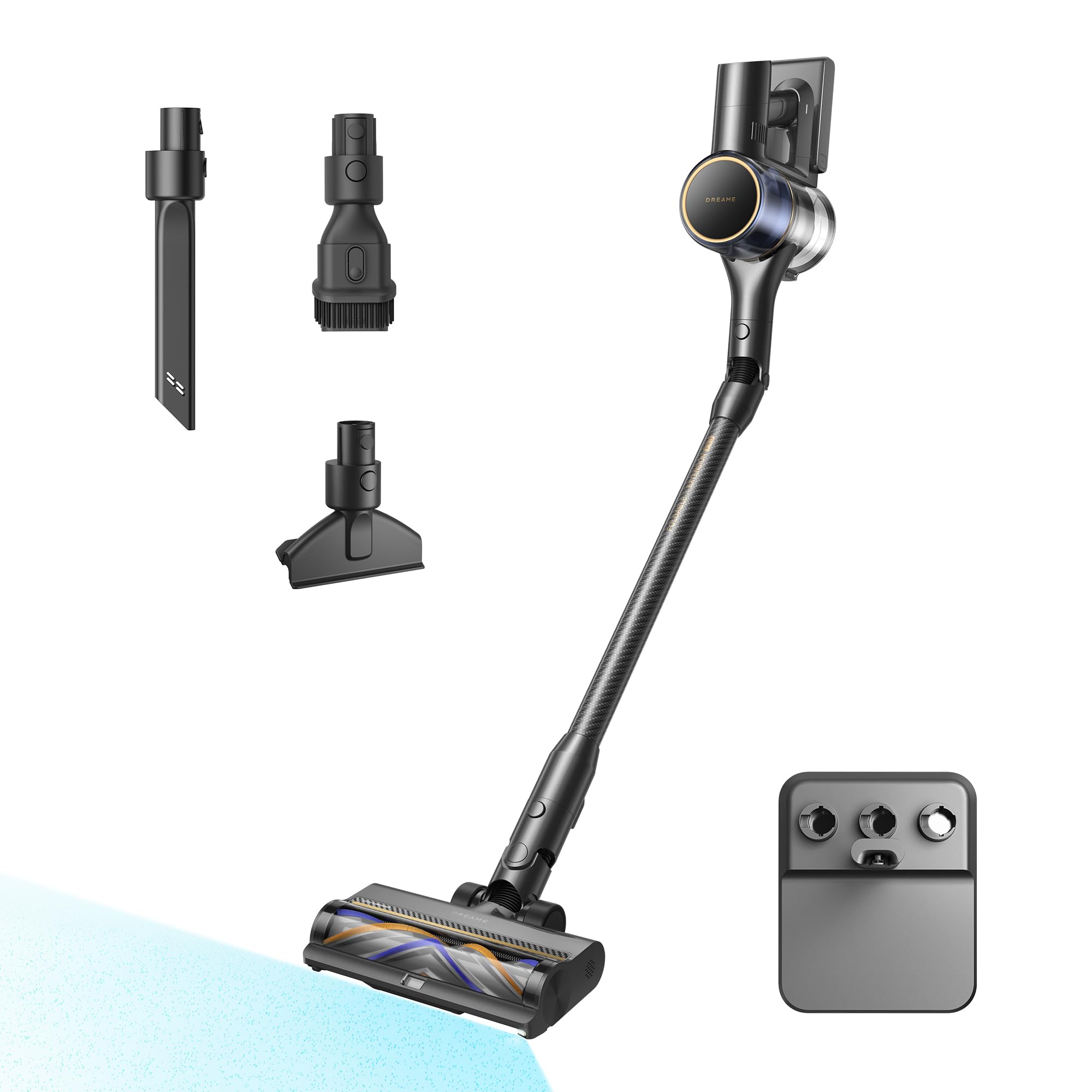 DREAME R20 Pro-A Aspirapolvere Senza Fili, Taglia Peli E Capelli, Pieghevole a 90°, Schermo LED, Aspira a 600 W/26.000 Pa, Tappeti E Pavimenti, Illuminazione CelesTect, Fino a 90 Minuti di Autonomia