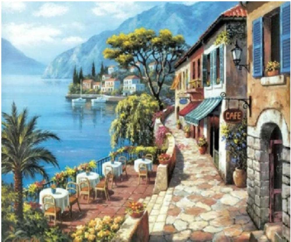 5D Diamond Painting Number Kits DIY Diamond Painting Cross Stitch Full Crystal Rhinestone Embroidery Pictures for Home Wall Decors Arts Crafts-City Construction House*40x50cm