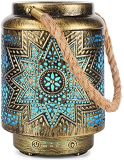 SALUBRITO Metal Essential Oil Diffusers for Home, Vintage Aromatherapy Oil Diffuser with 7 Color Changing Mood Light, Aroma Diffuser for Essential Oils
