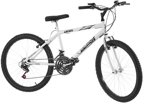 Bicicleta de Passeio Ultra Bikes Esporte Aro 24 Reforçada Freio V-Brake – 18 Marchas Branco