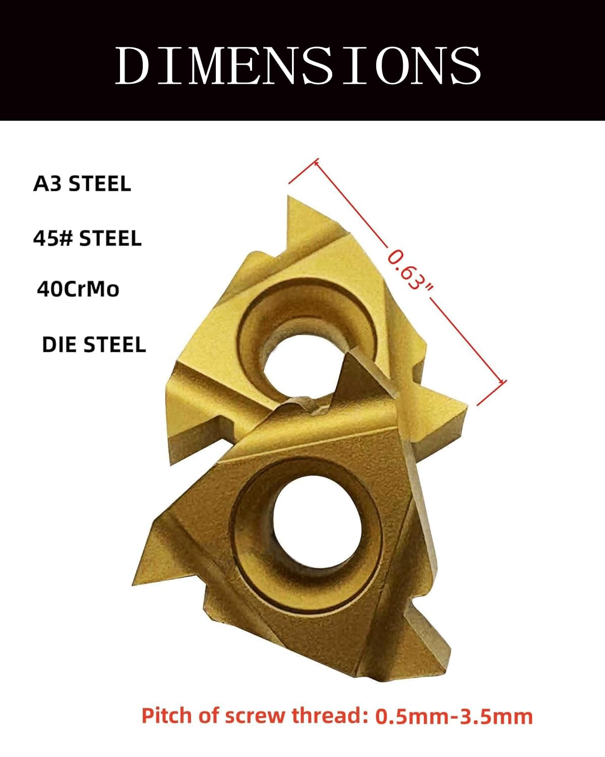 5/8" SNR0013M16 SNL0013M16 External/Internal Threading Boring Bar Turning Tool Holder with 10pcs External/Internal Threading Carbide Inserts 16IR 16ER AG60