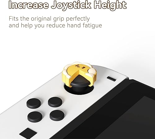 Miniatura 3 de GeekShare Bonitas tapas de silicona Joycon con agarre para pulgar, funda de joystick compatible con Nintendo Switch OLED Switch Lite, 4 unidades,