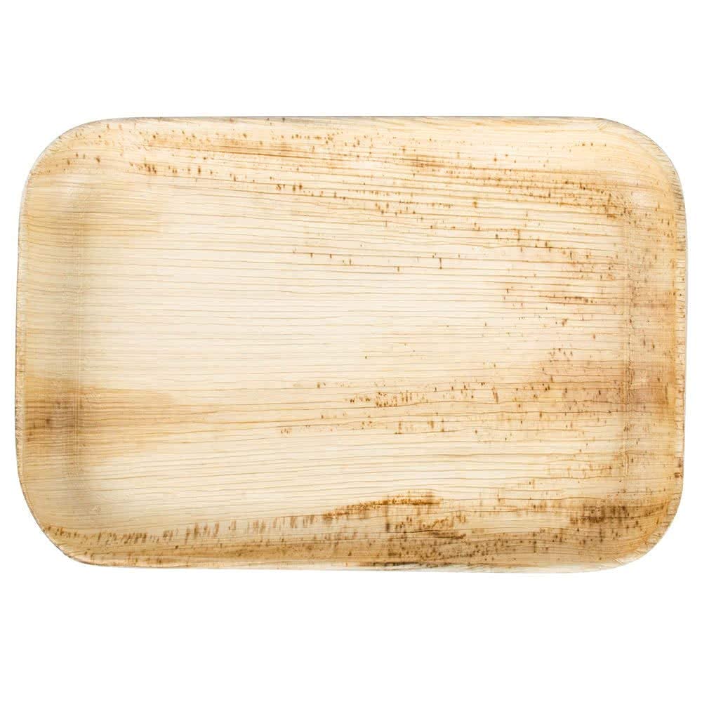 Buy Palm Leaf Plates 9x6 Inch Rectangle Bamboo Plates Disposable 25