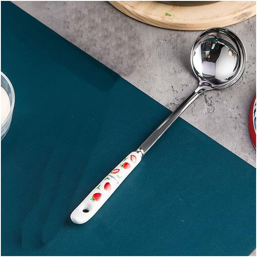 Tea Spoons Household Soup Spoon and Spoon Rice Spoon Hot Pot Soup Spoon Colander Long Handle Spoon 2 Pieces Ice Tea Spoons (Color : F) (A)