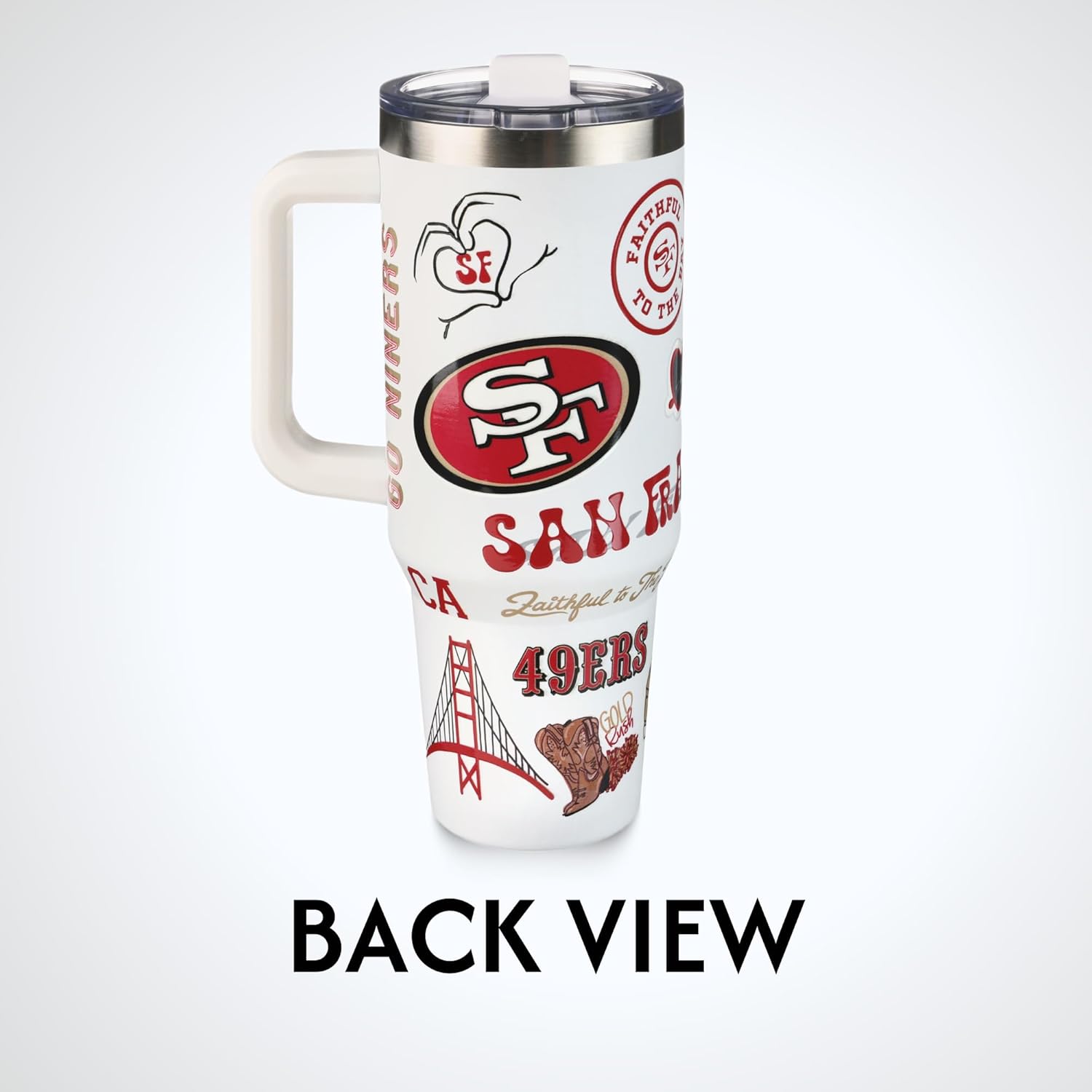 The Memory Company Officially Licensed NFL Game Day Tumbler - 40oz Stainless Steel Double-Wall Insulated Team Color Bling Cup with Team Logo, NFL Licensed Sports Travel Mug with Lid & Straw - Image 8