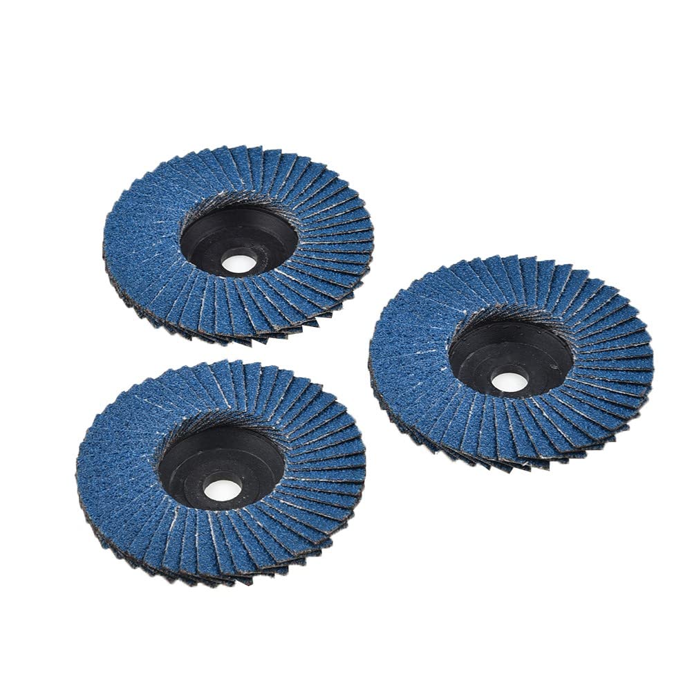 Disques à lamelles Bleus Plats for meuleuse d'angle, Trou de 10 mm, disques de ponçage de Rechange 75 mm