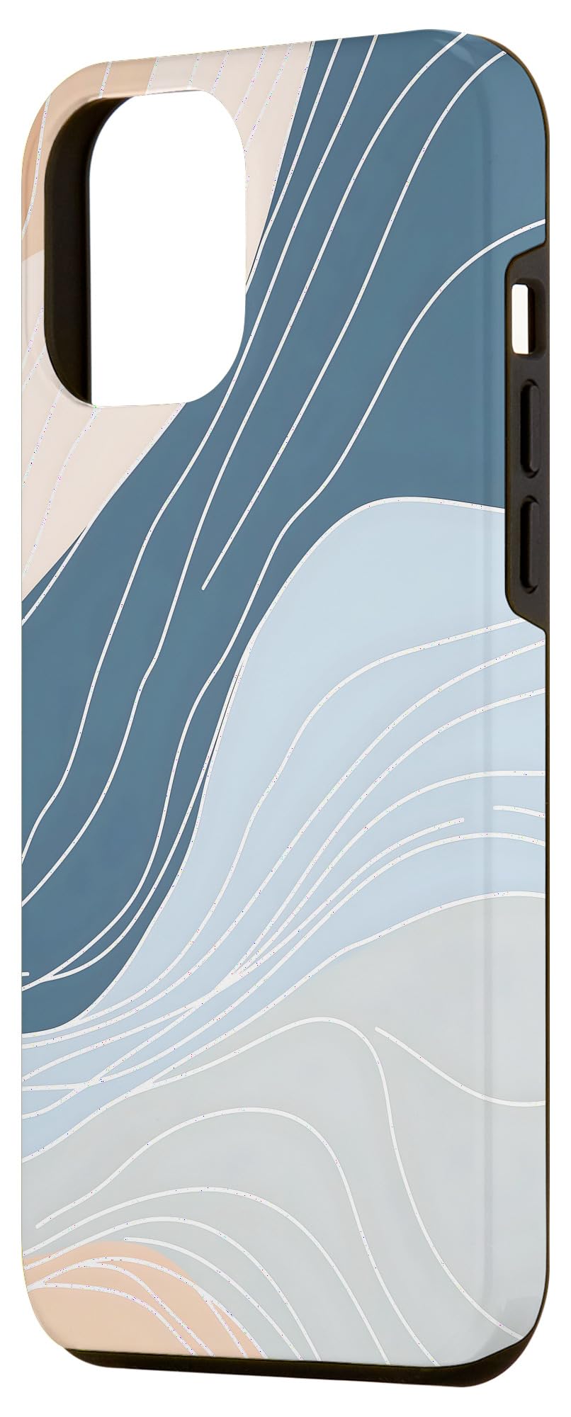 iPhone 12 Pro Max Abstract Wavy Line Art Pattern Case - Image 2