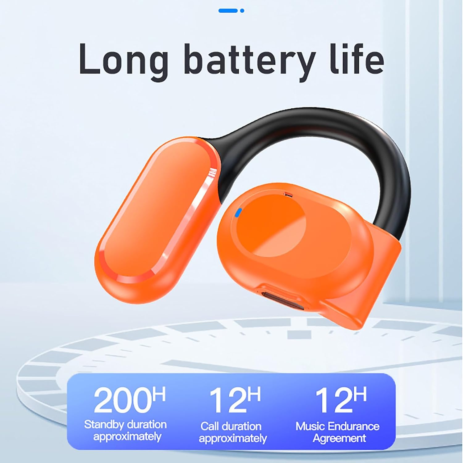 Wireless Earbuds Open Ear Earbuds with Ear Hooks Bluetooth 5.3 Open Ear Headphone with IPX5 Waterproof for Sport Single Ear Bluetooth Headset with Microphone for Cell Phone