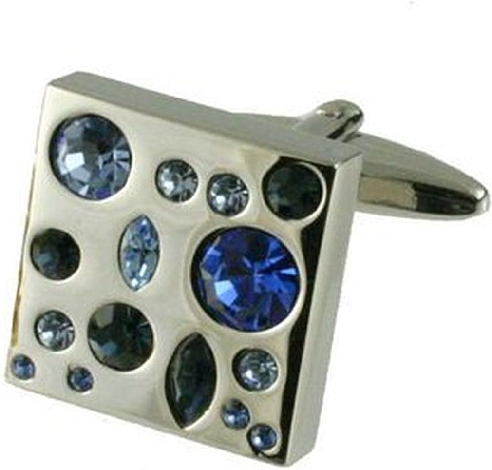 Cuff Links Sapphire Blue Crystal CufflinksPattern Cufflinks for men