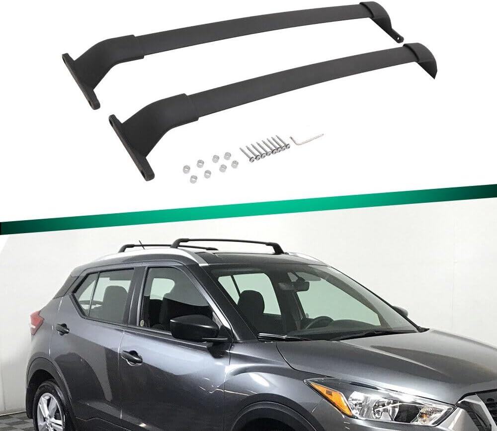 2Pcs Roof Rack Cross Bars Crossbar Baggage Luggage Carrier Rack Fit for Nissan Kicks 2018-2021 - Black