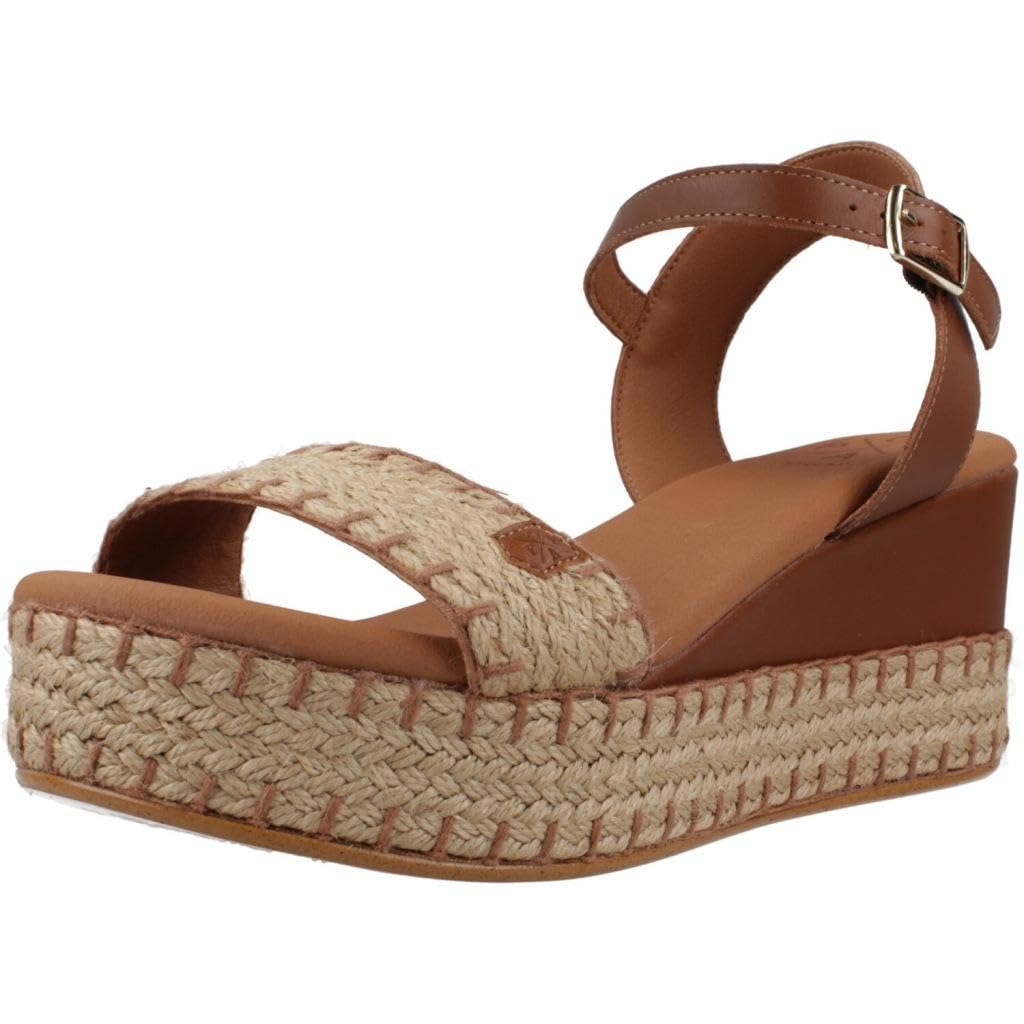 POPA Sandalia Casual de Ante y Yute, con Plataforma y cuña - CB35904-003 para: Mujer