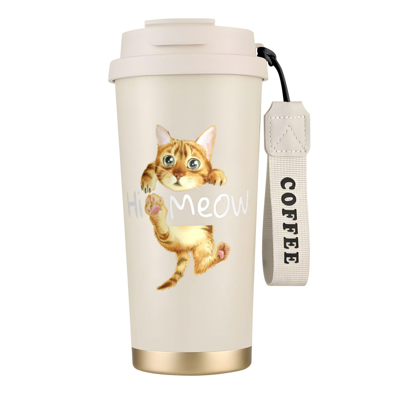 Amazon | かわいい ネコ 猫柄 タンブラー500ml 水筒 316ステンレス製