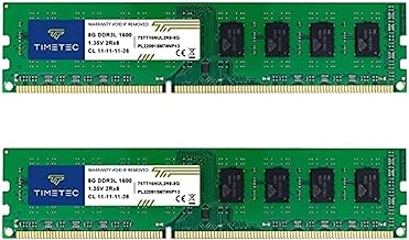 Timetec 16GB KIT(2x8GB) DDR3L / DDR3 1600MHz (DDR3L-1600) PC3L-12800 / PC3-12800 Non-ECC Unbuffered 1.35V/1.5V CL11 2Rx8 Dual Rank 240 Pin UDIMM Desktop PC Computer Memory RAM(SDRAM) Module Upgrade