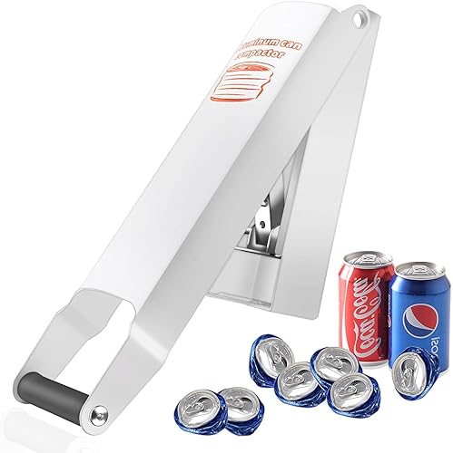 Compactador de latas de aluminio blanco – Trituradora de latas de metal de 8/12/16 oz para montaje en pared resistente para seltzer de aluminio,