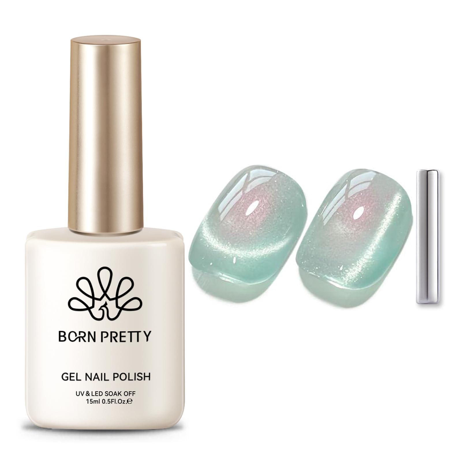 Amazon.com: Born Pretty Aurora Mint Green Crystal Cat Magnetic Eye