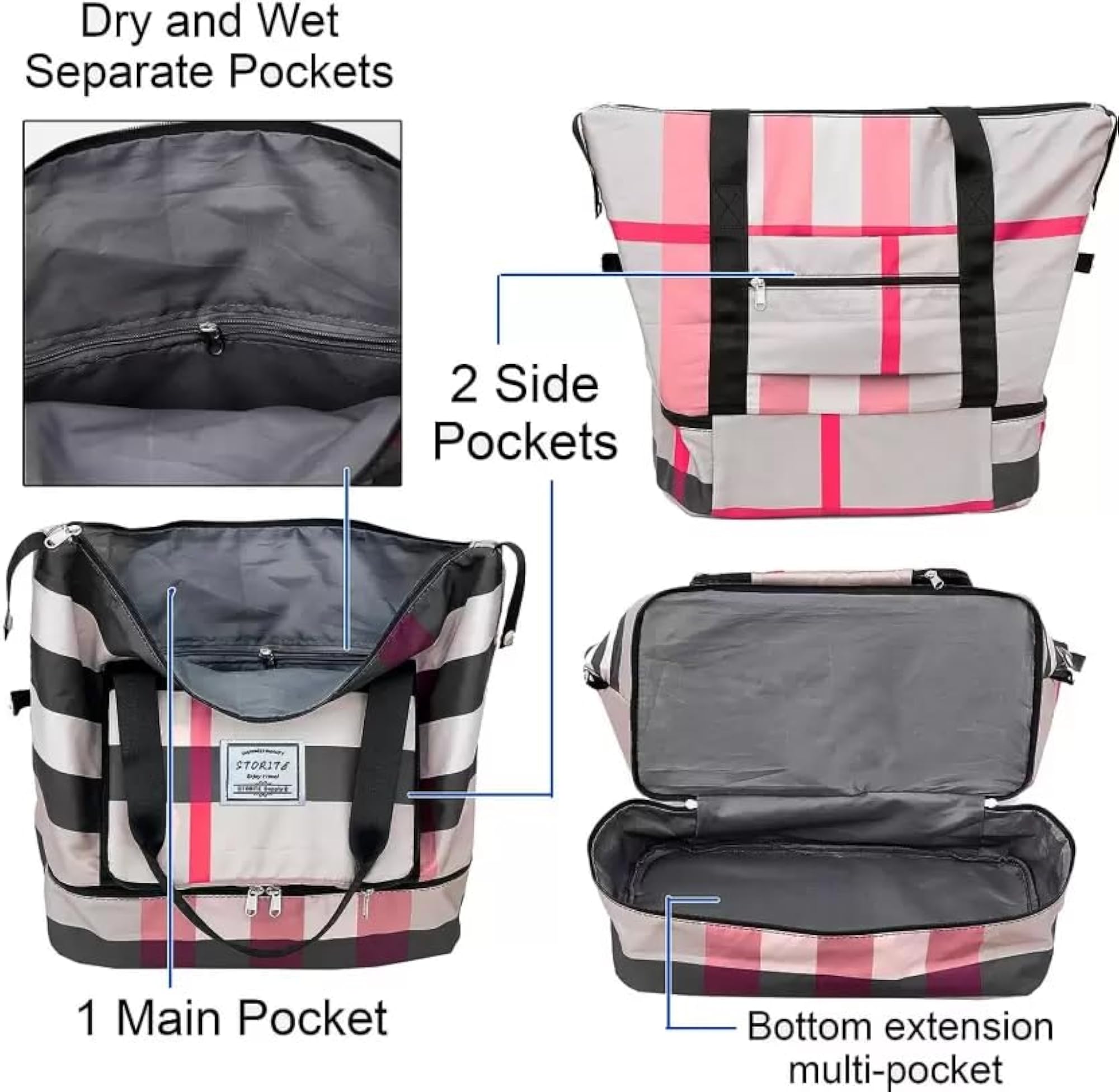 41 L Hand Duffel Bag, Nylon Foldable Travel Duffle