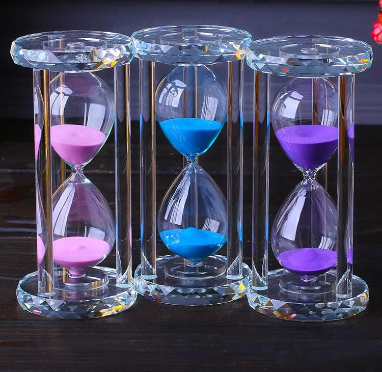 砂時計、砂時計タイマー、砂時計タイマー30分6.9x3.2インチ クリアクリスタル砂時計タイマー 絶妙なデスクトップデコレーション(