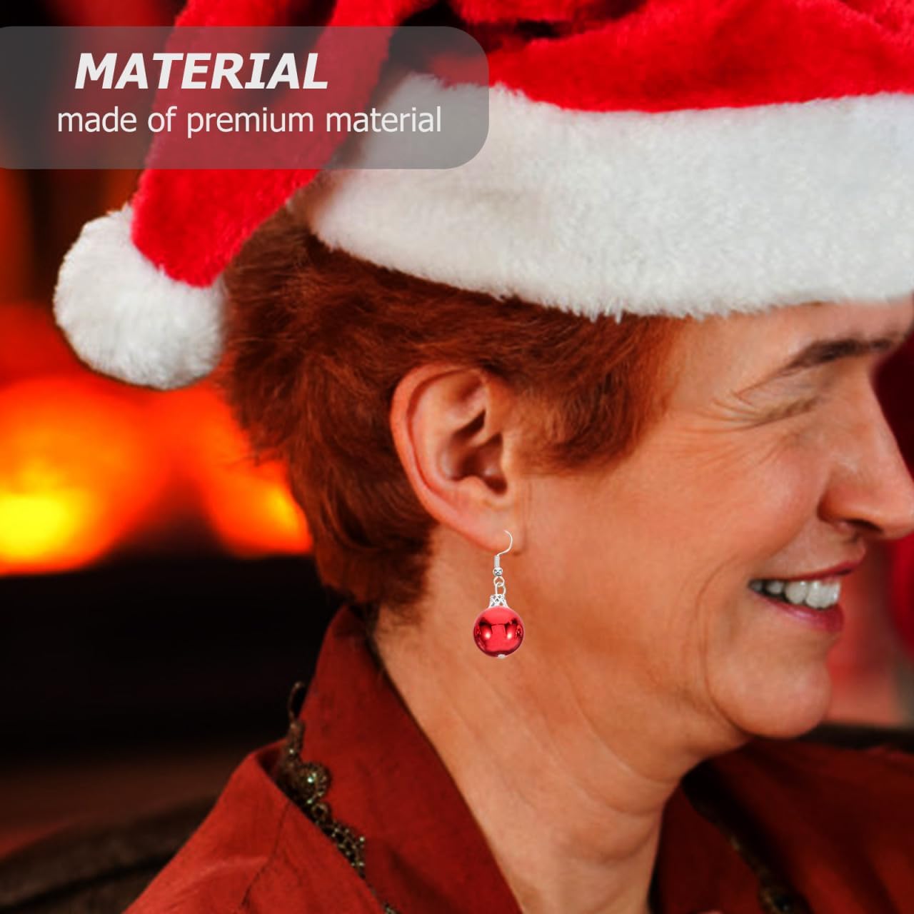 4 Pairs Christmas Ear Ring Round Ball Ear Pendant Party Ornament Dangle Earrings For Women Christmas Jewelry for Festival Party - Image 5