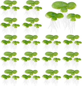 SUPERFINDINGS 90PCS 3 Sizes Artificial Floating Duckweed Plastic Aquarium Floating Plants Artificial Floating Plants Fish Tank Plants Plants Simulation Floating Plants for Fish Tank Aquariums