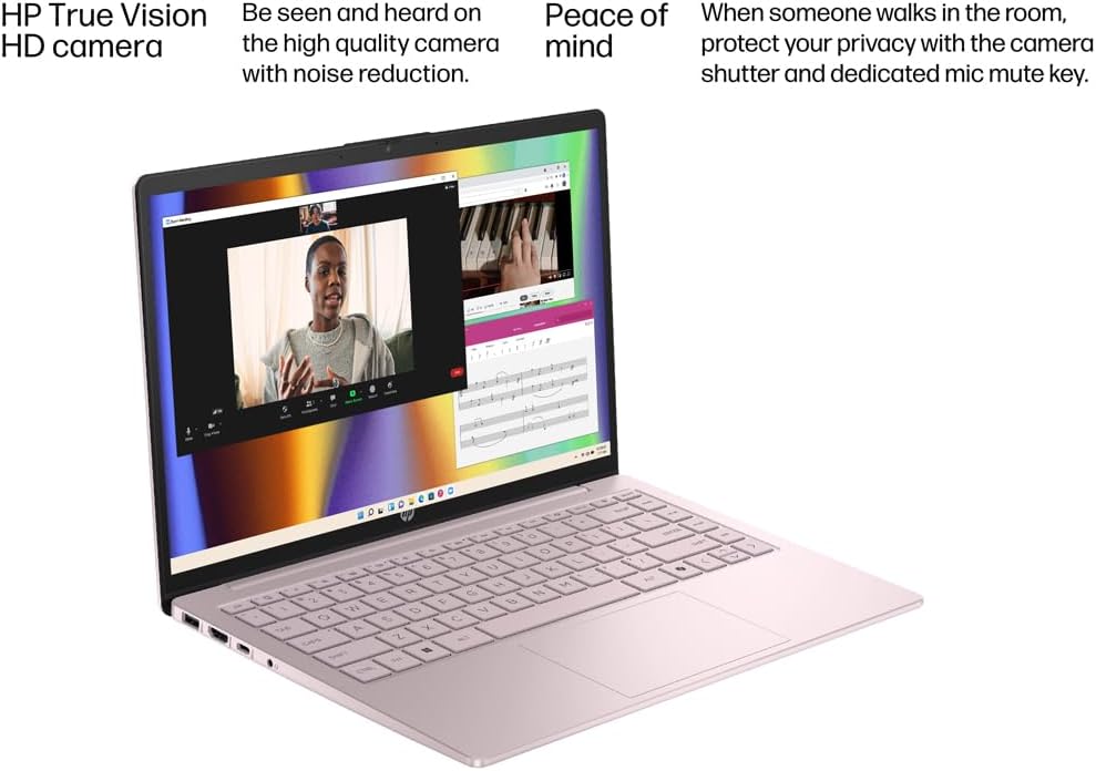 HP Laptop 2026 Edition with Copilot AI, 16GB RAM, 1TB SSD + 128GB UFS, Intel Processor, Long Battery Life, Lightweight, 1 Year Office 365, Windows 11 Home S for Students & Office, Type-C HUB, Pink image 5