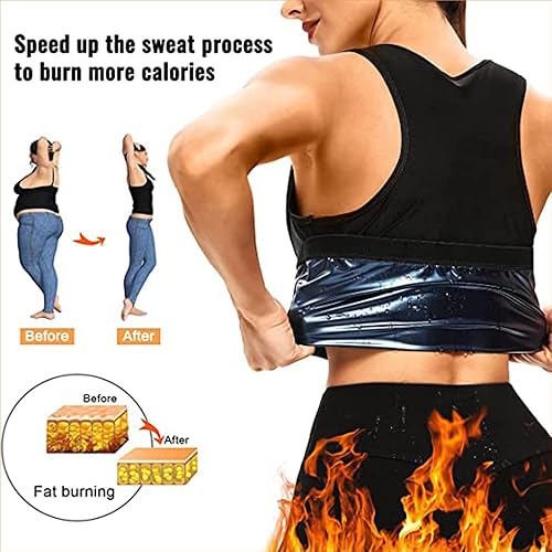 Miniatura 3 de DawnBreak Chaleco de sudor de sauna para mujer, con cremallera superior para pérdida de peso