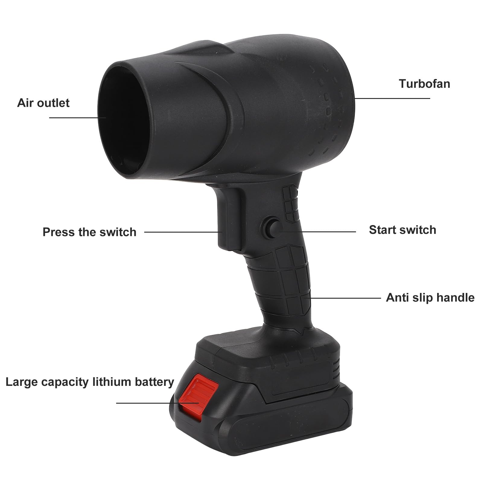 Souffleur Portable Rechargeable Jet Dry Blower - 1050W, 130 000 Tr/min, 2 Batteries 2000 MAh, 5 Vitesses
