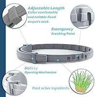 Vista 4 de Collar natural para pulgas y garrapatas para cachorros, protección de 12 meses, control seguro de plagas, impermeable, fuerte, peine antipulgas
