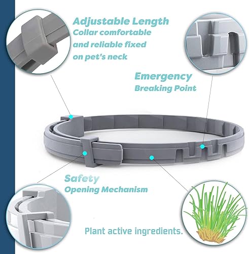 Miniatura 4 de Collar natural para pulgas y garrapatas para cachorros, protección de 12 meses, control seguro de plagas, impermeable, fuerte, peine antipulgas y