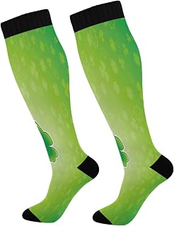 874 Sport Socks Lucky Shamrock St Patricks Dress Crew Socks Funny Crew Socks Casual Calf Socks For Hiking Sports Travel 40cm