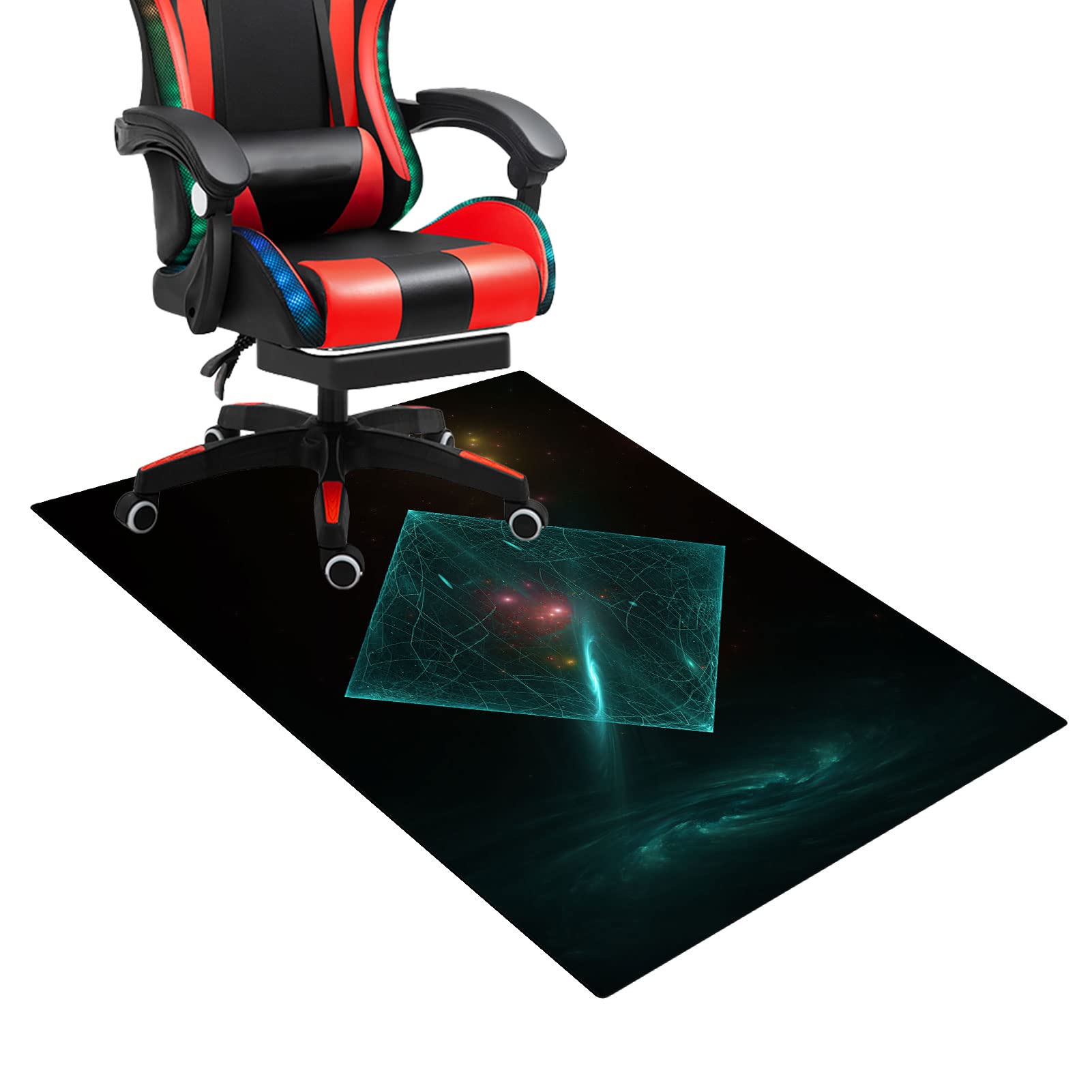 Alfombrilla para silla de videojuegos para oficina, 100 x 140 cm, protectores de suelo para sillas de escritorio, alfombrilla para suelos de madera dura, alfombrillas de oficina para jugadores y