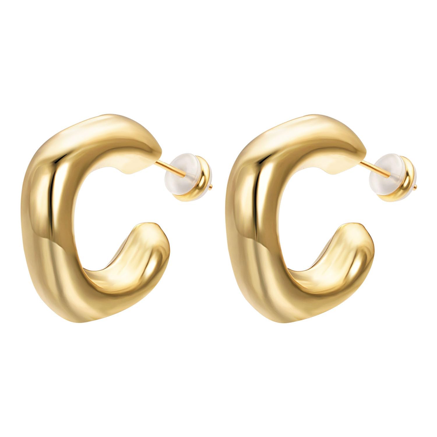 Eleganti Orecchini A Cerchio Placcati Oro 18K Con Smalti Colorati – Ipoallergenici, Leggeri, Perfetti Per Donna (3x3 Cm)