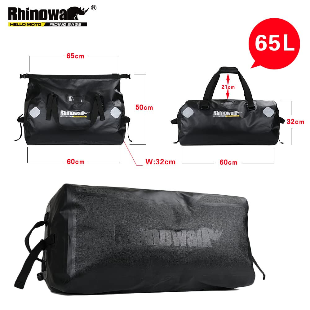 Rhinowalk Borsa per Moto Impermeabile, 20/45/65 L, da Viaggio e Posteriore