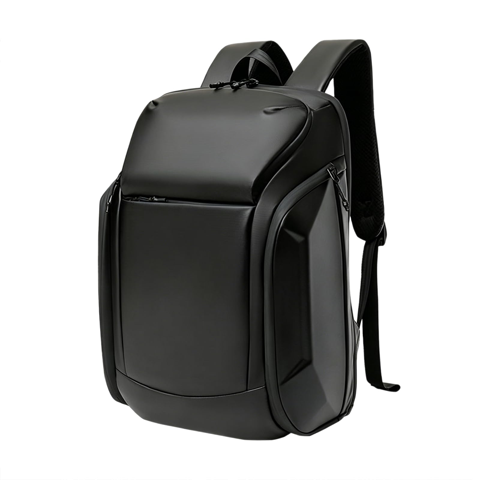 16 pulgadas impermeable Hardshell portátil mochila, mochila de viajes de negocios, bolsillo de oficina ergonómico con manija superior,Black