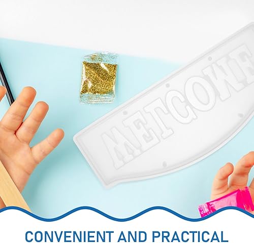 Miniatura 3 de EXCEART Molde de fundición de palabras de bienvenida, moldes de letras de bienvenida, moldes para hacer manualidades, molde de silicona para